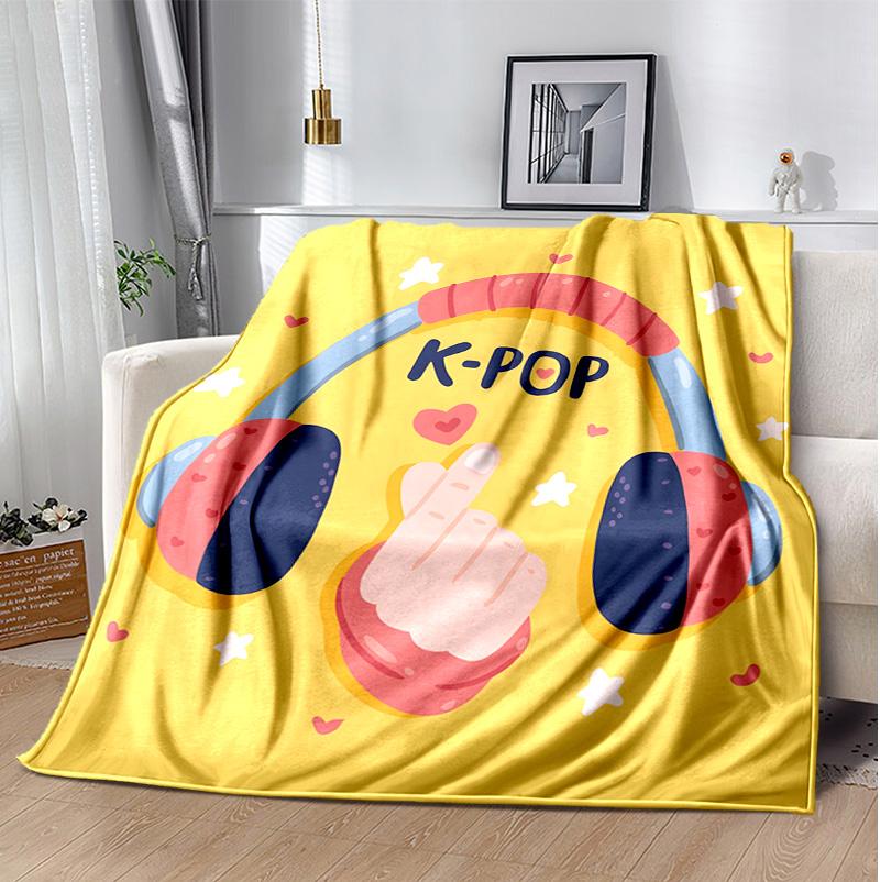 Kpop Flannel Blanket Soft Warm All-Season Throw, Design for Camping, Car Travel, Hiking Sofa, Bed, Office Perfect Gift for Parties