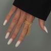 Party Outfit Ring with Flowing Drop Detail, Bead Chain Statement Design and Open Metal Tone Fit for Streetwear