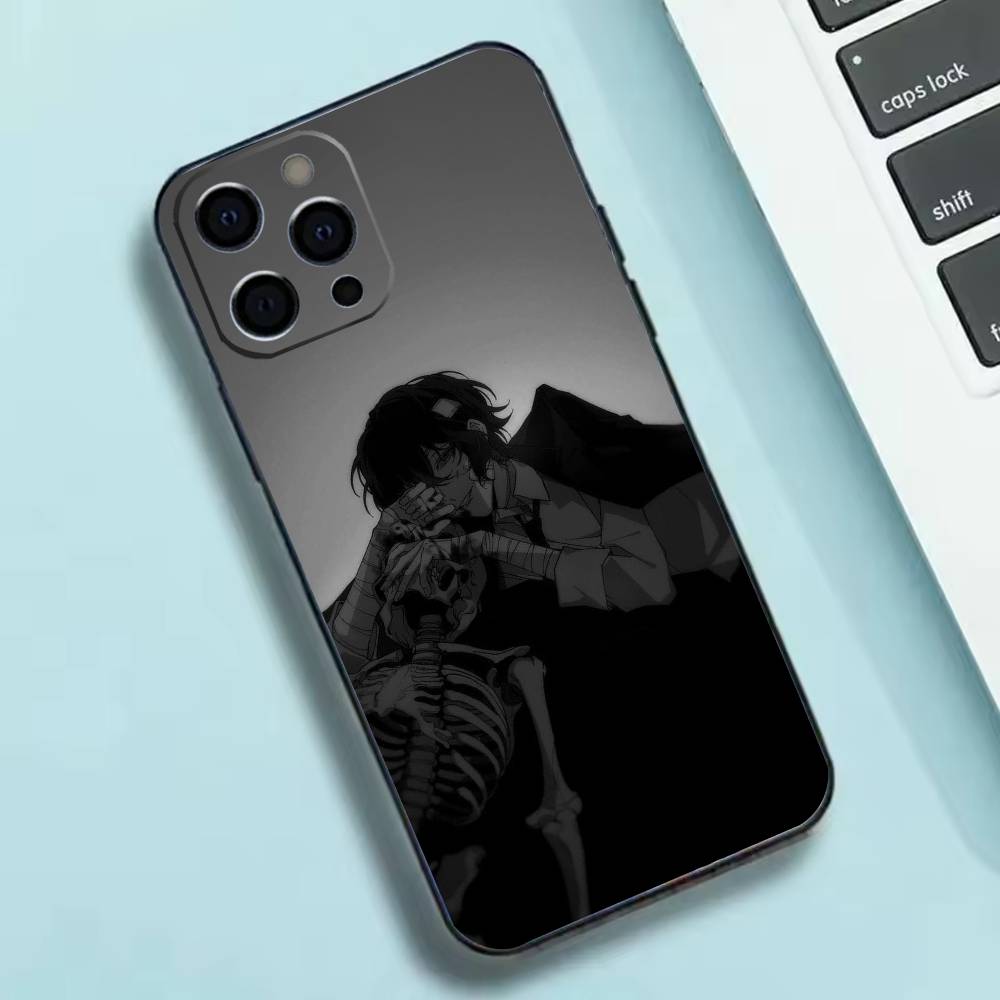 Anime Bungo Stray Dogs D-Dazai Osamu Phone Case For iPhone 17,16,15,14,13,12,11 X XR Plus,Soft Silicone Black Cover