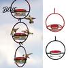 Bird Feeding Tray for Porch Metal Hanging Hummingbird Feeders Outdoors Feeder with Red Glass Outdoor Garden Bowl & Perch Decorative Patio Deck Wild