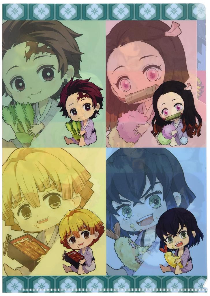 Demon Kimetsu No Yaiba Munching Group Gyugyutto Clear File 3 Pockets Slayer