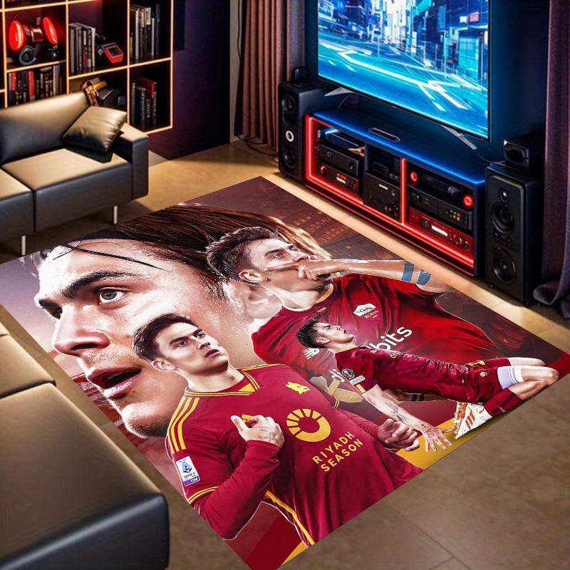 AS Rom Fußballstar Collage Druck Teppich Fußball Sport Rutschfeste Rechteckige Fußmatte Wohnzimmer Schlafzimmer Heimdekoration Fan Teppich