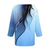 Top da donna con maniche a 3/4, scollo a V, tunica casual, camicie basiche, camicetta ampia
