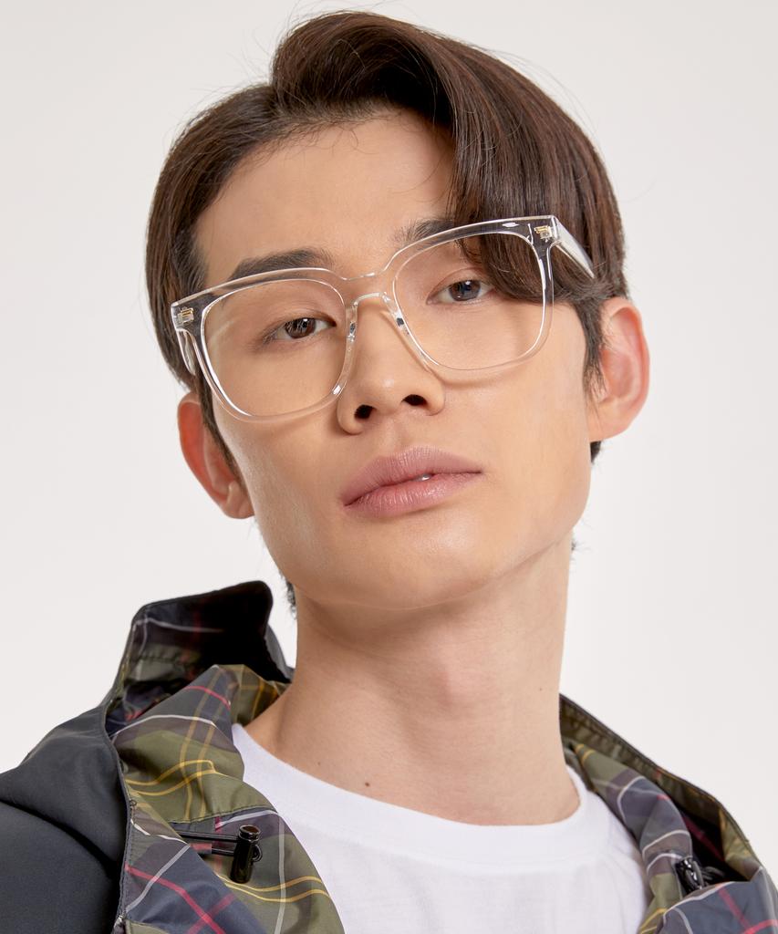 Eseubika Asa-C02 Transparent Horn-Rimmed Glasses Blue Light Blocking