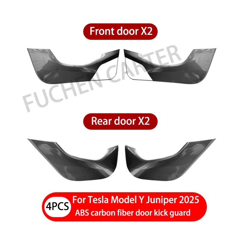 For Tesla ModelY Juniper2025 Car Door Anti-Kick Pad ABS Anti Kick guard plate Side Door Protector Cover Car Interior Accessories