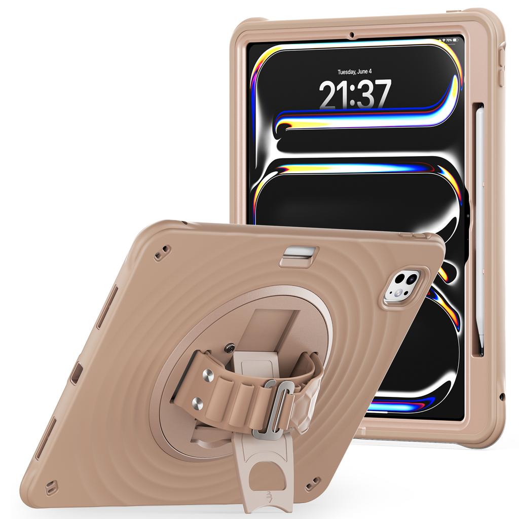 For iPad Pro 13 (2024) Case Kickstand TPU+PC+Silicone Tablet Cover