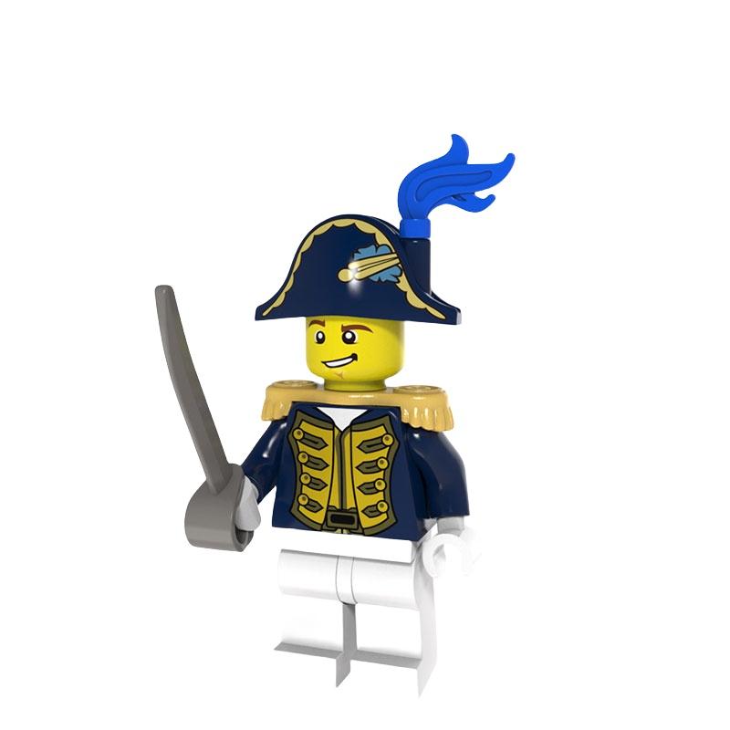 Pirate-themed Medieval Navy Admiral Building Blocks 4.5cm Height Abs Plastic