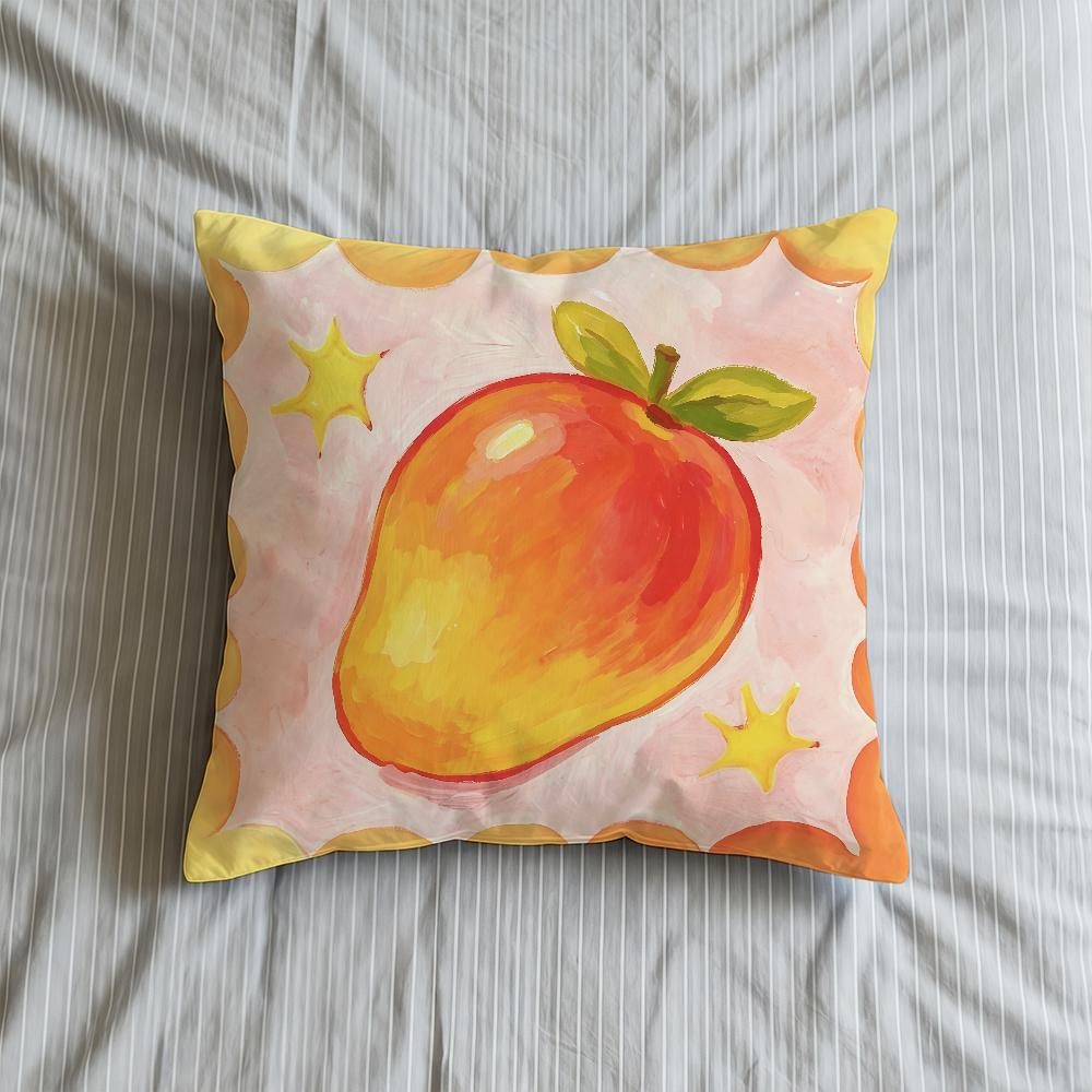 Handpainted Watercolor Fruit Cubes Cushion Cover Square Decorative Throw Pillow Case Sofa Bed Living Room Anniversary Gifts