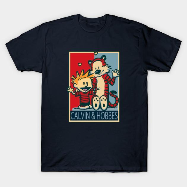 

Men Black Print T-shirt Calvin And Hobbes Comics No-Cut Transfer Paper Print Cotton Tshirt M