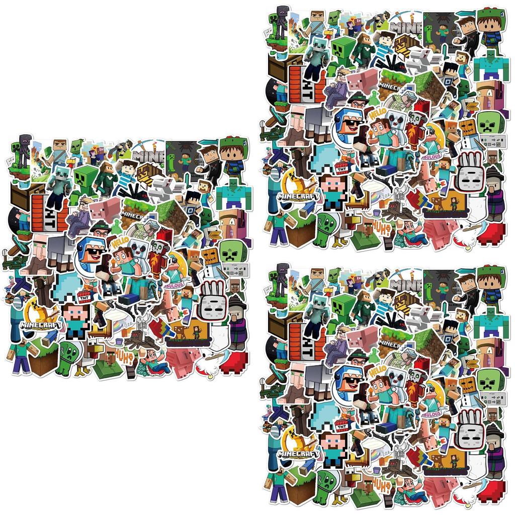 Minecraft Game 100pcs Stickers Diy Waterproof Lapyop Bike Luggage Decal Suitcase
