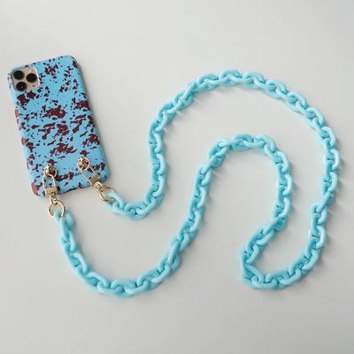 Nowe urocze akcesoria do łańcuszka do telefonu Odpinane części Solidna cukierkowa żywica Crossbody Luksusowy pasek na szyję Etui na telefon Łańcuchy Akrylowa smycz na ramię Wiszący łańcuszek