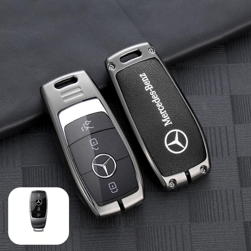 D4Leather Car Key Case Cover Shell Fob For Mercedes Benz A B C E R Class GLS GLA GLK GLC CLS CLA AMG W204 W205 W212 W463 W176 PWJN1