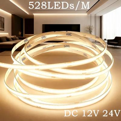 DC12V 24V 528LEDs/m COB LED Streifenlicht 16.4ft Hohe Dichte Flexibles Band 3000 4000K 6000K RA90 Led Lichter Beleuchtung