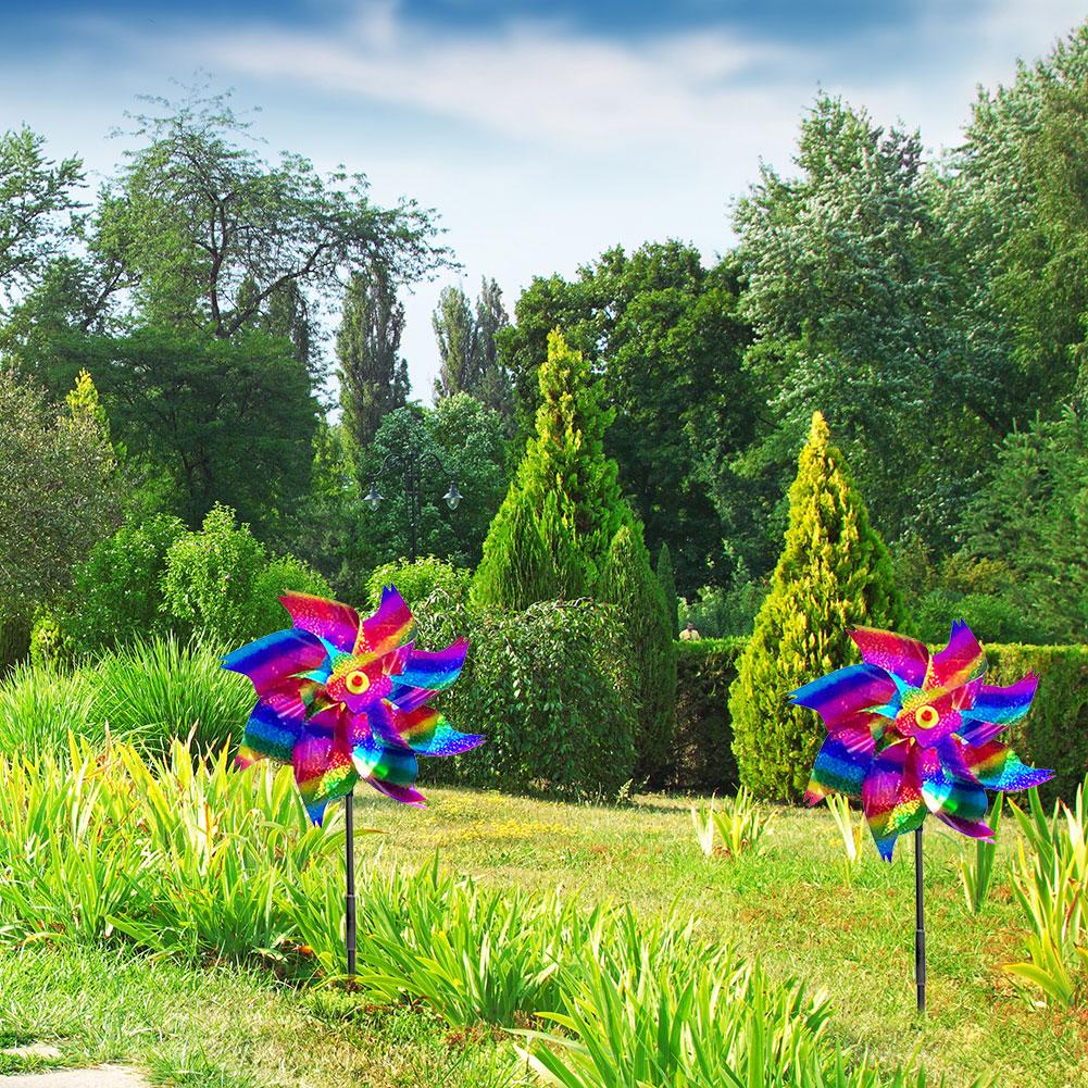 Multicolor Windmill Cheap Bird Repeller Pinwheels Laser Windmill Spinner Garden Decor ...