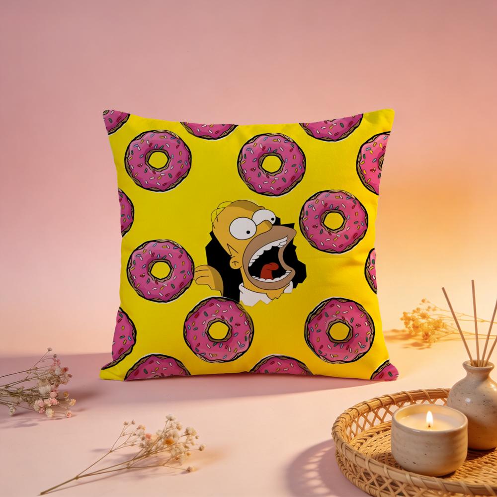 Stylish TThe Simpsonsew Cushion Cover Comfortable Durable Pillow Cover MultiScene for Home Office Car Sofa