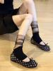 Summer Thin Mesh Polka Dot Stacking Socks Cover Women'S Slightly Transparent Pure Half Palm Tube Socks Lace Splicing Stepping Leg Cover