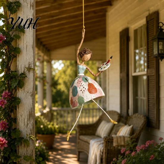 Garden Branch Decoration Dancing Lady Hanging Ornament for Home Decor, Elegant Art Sculpture, Ornaments Creative Pendant Indoor Outdoor Window