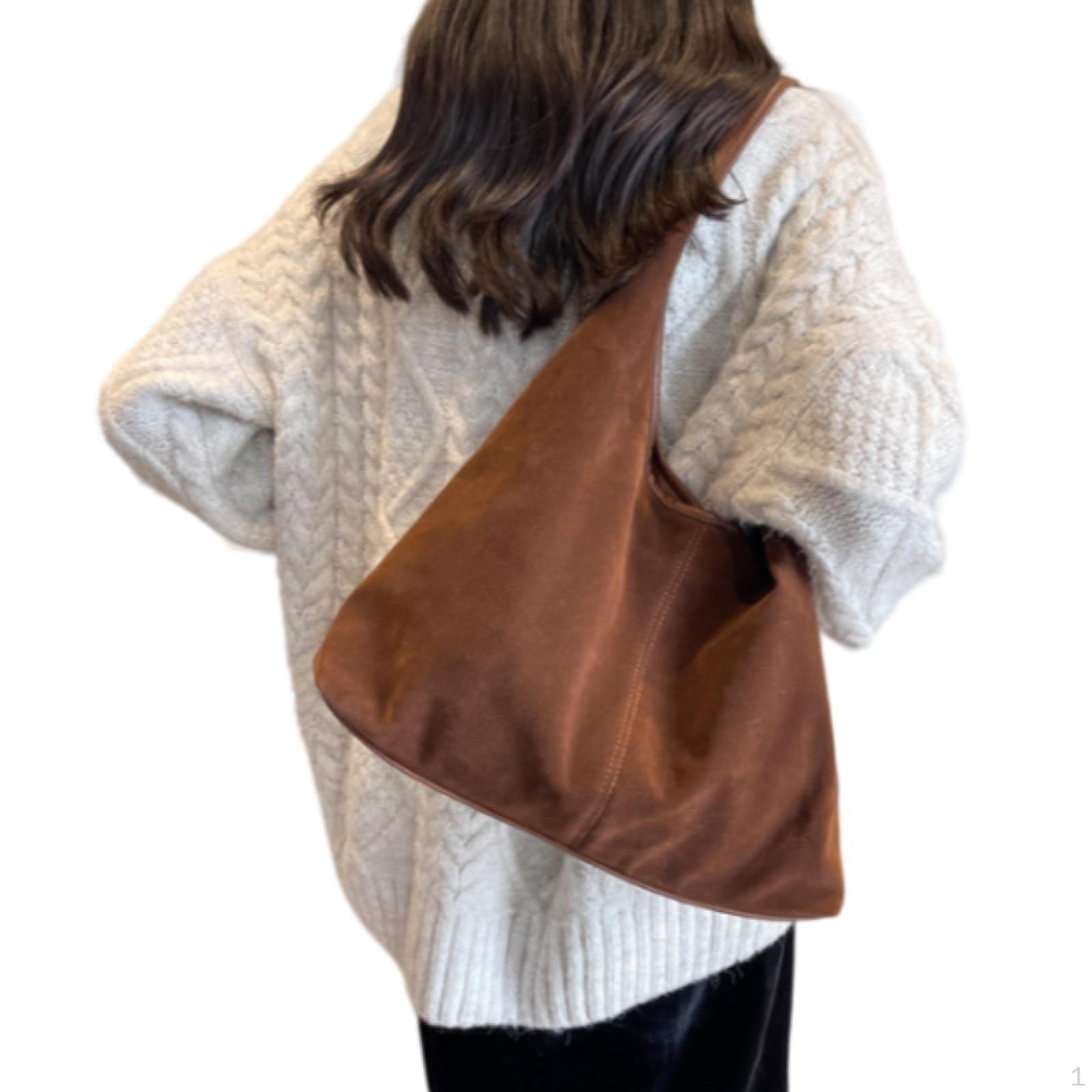 

Замшевая сумка Модная большая сумка-тоут для женщин для улицы, поездок на работу, работы Red Brown