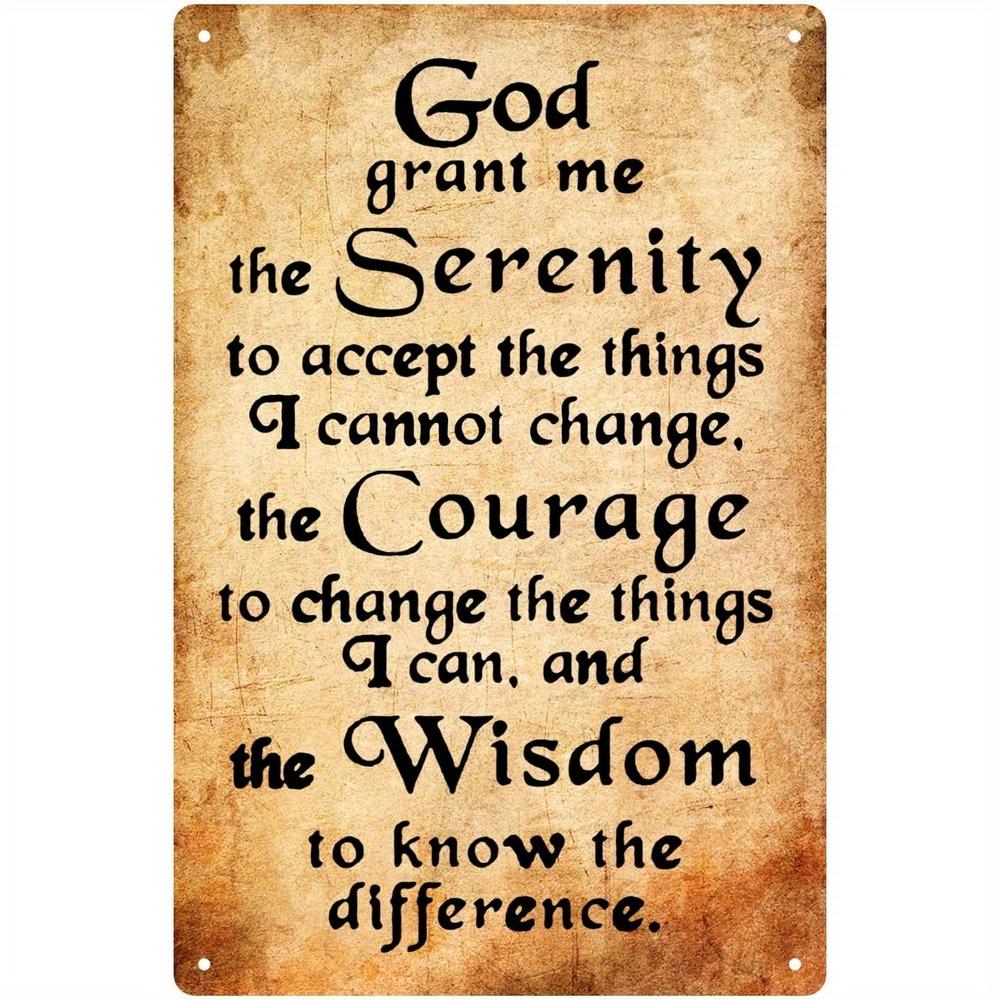 Serenity Prayer God Grant Me The Serenity Vintage Metal Tin Sign 20x30cm（7.8x11.8inch）