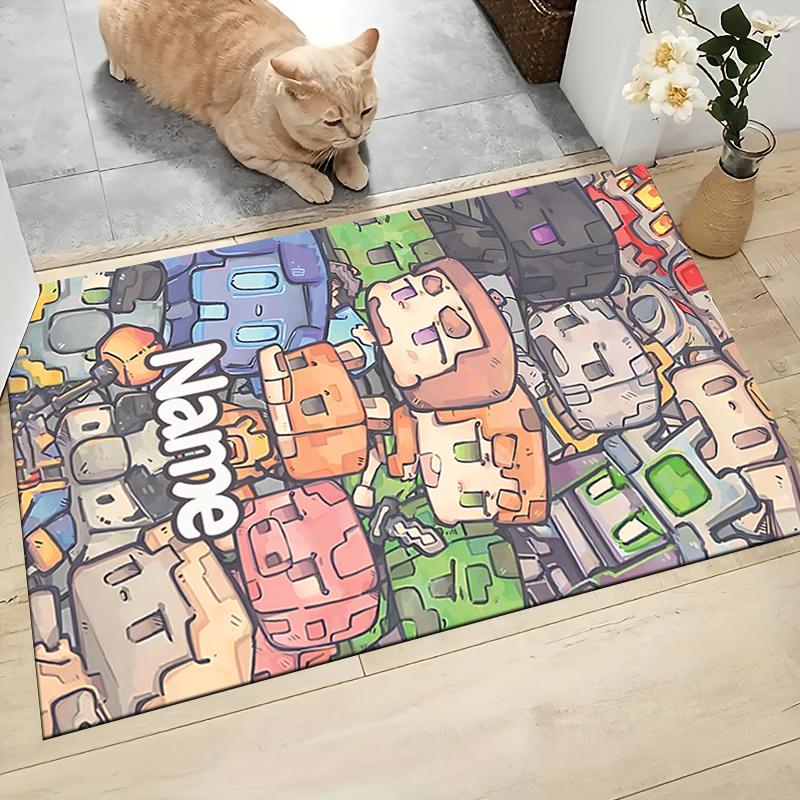 Custom Name Magical Unicorn Fantasy Carpet Rug Customizable Soft Washable Anti-Slip Home Living Room Sofa Mats Personalized Rug. 0909132