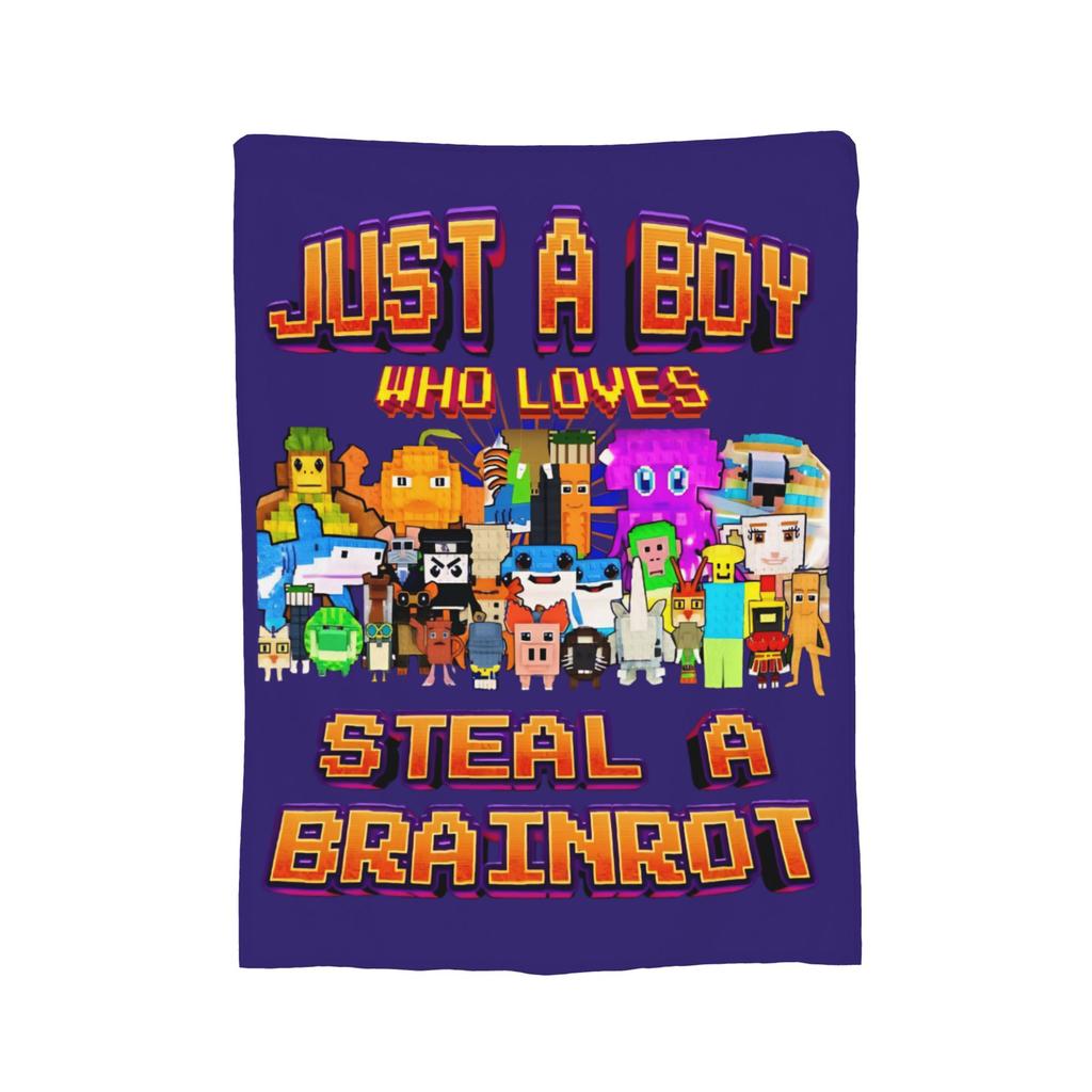 Steal a Brainrot Game Blanket Flannel Super Soft Throw Blanket for Bedroom Sofa Bedspread