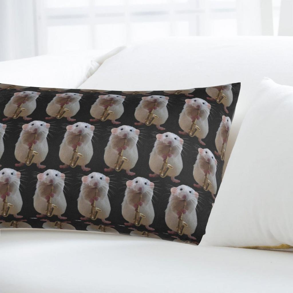 Rat Playing The Saxophone Rectangle Pillowcase Cushion Cover Decorative Bedroom Bed Home Comfort Throw Pillow