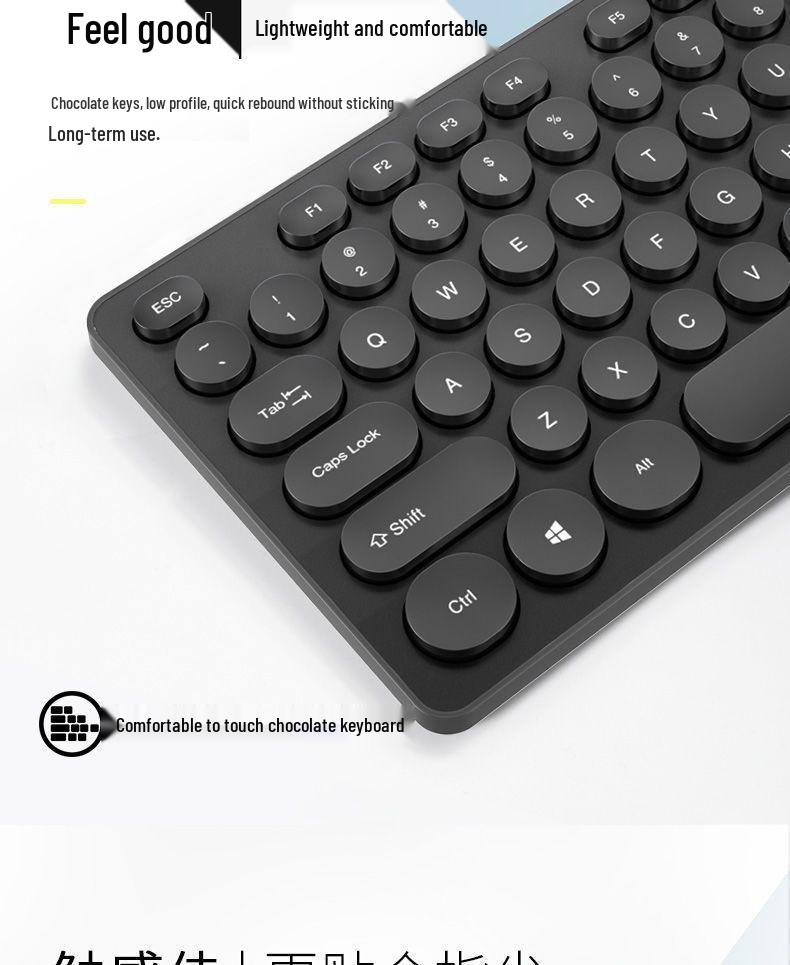 Silent Wired Chocolate Punk Keyboard - USB for Home, Office, Gaming, and Typing