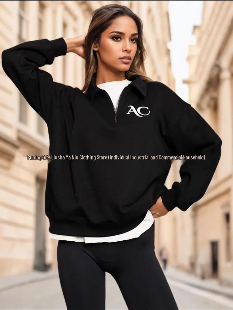 Autumn/Winter Women's Slimming Top: Elegant European & American Style with Unique Letter Print