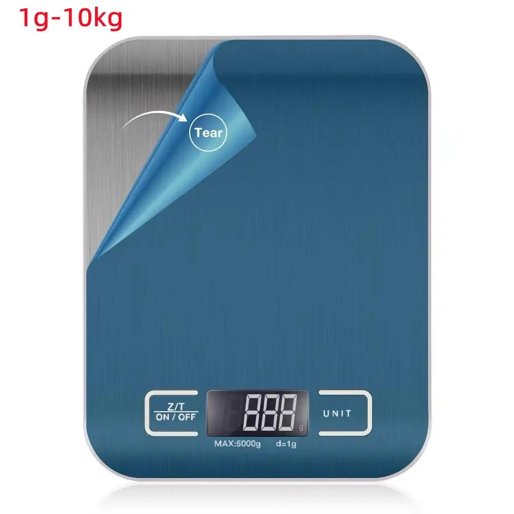 

10кг/1г Многофункциональные электрические цифровые кухонные весы для продуктов, ЖК-дисплей, Высокоточные водонепроницаемые измерительные весы из нержавеющей стали