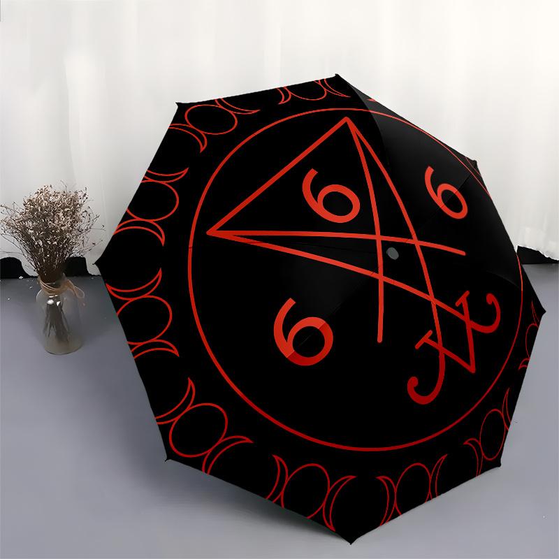 Sixth Seal Symbol Sticker - Mystic Design for Your GearUmbrella, Portable 3-Fold Compact Umbrella,Christmas Gift ES512