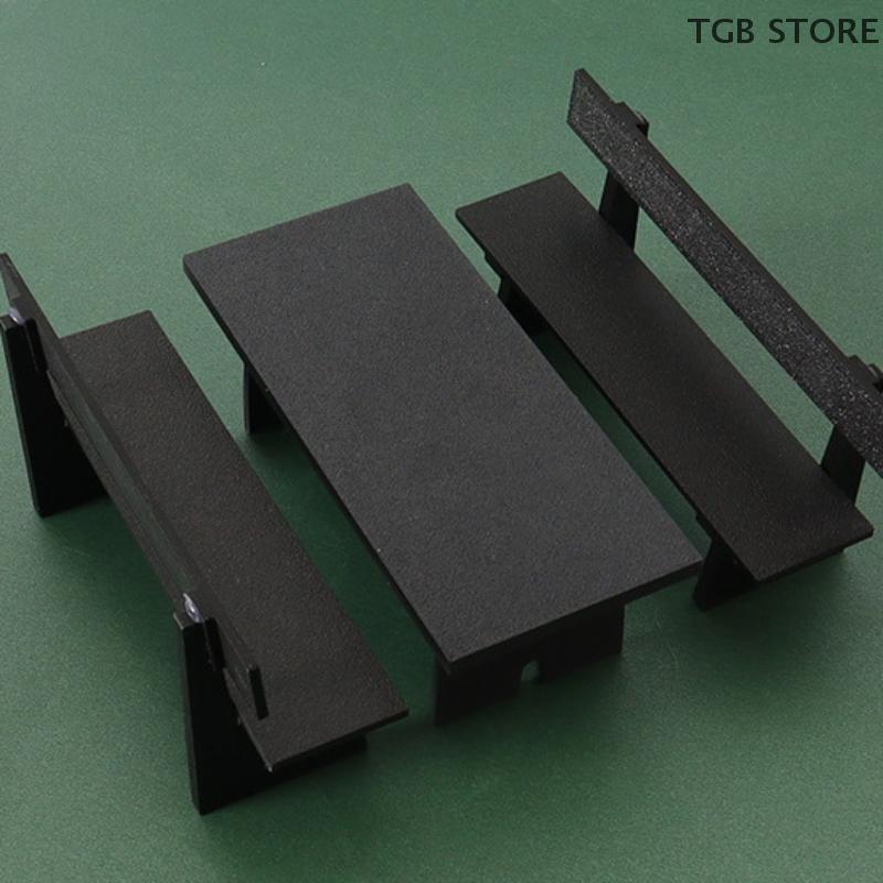 1 Pcs Miniature Black Table And Chair Furniture Model Scene Decoration Props House Accessories