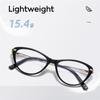 Small Frame Blue Light Blocking Cat Eye Prescription Eyeglasses For The Nearsighted Student Short-sight Eyewear 0 -0.5 -0.75 To -4