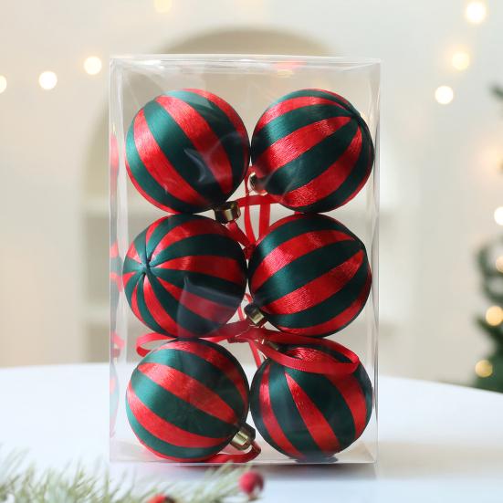Yousheng 6Pcs 8cm Christmas Ball Ornaments Plastic Hanging Decor for Tree Window Display & DIY Crafts Shatterproof Festive Decorations