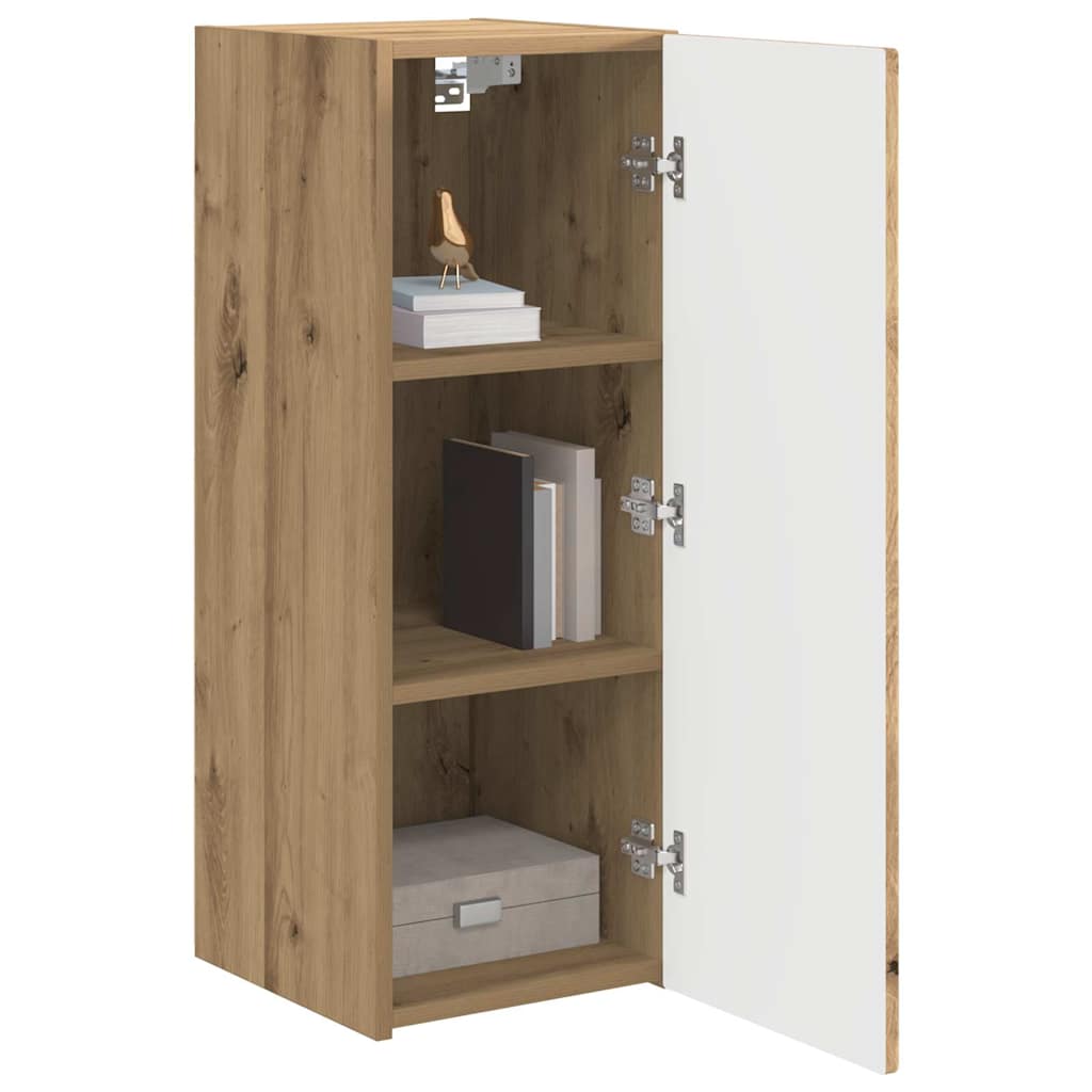 Wall Mounted TV Cabinet Craftsmanship Oak Design 30 x 31 x 80 cm