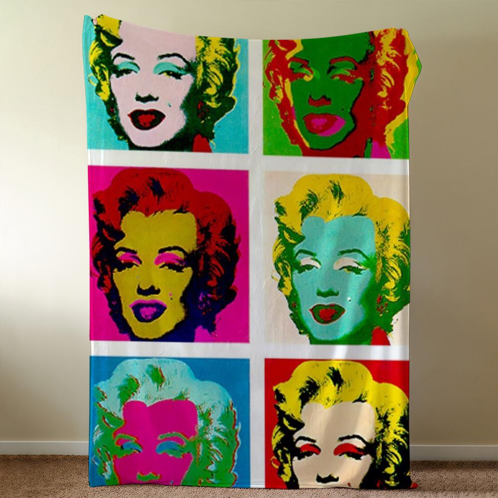 A-AndyS-ES W-WarholS-ES Art Blanket Throw Super Cosy Plush Living Room Sofa Couch Childish Birthday Gifts