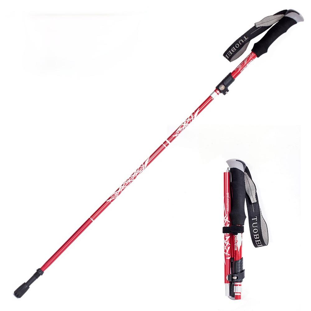 Trekking Pole Ultra-Light Telescopic Folding Trekking Mountain Climbing Walking Stick Cane Walking