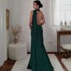 Elegant Off-the-Shoulder Backless Criss-Cross Halter Neck Fishtail Evening Dress