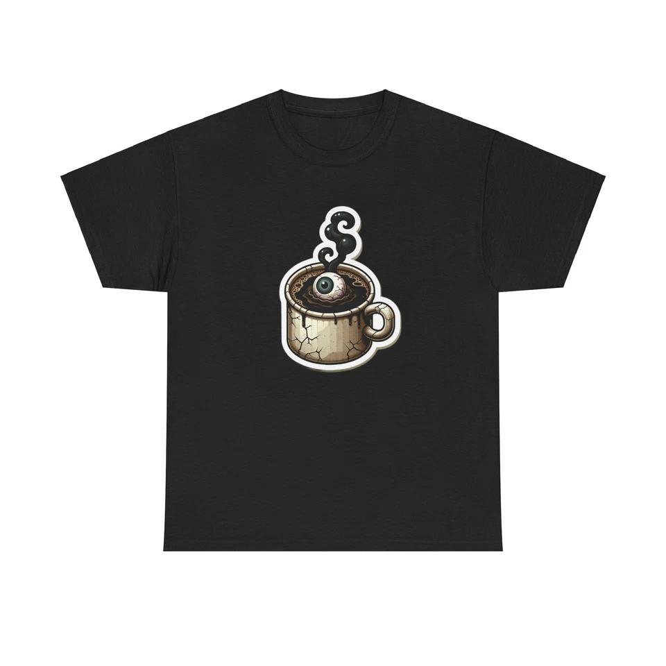 Unisex Adult T Shirt Coffee Mug With Weird Eyeball Grunge Obscure Quirky Dude XL