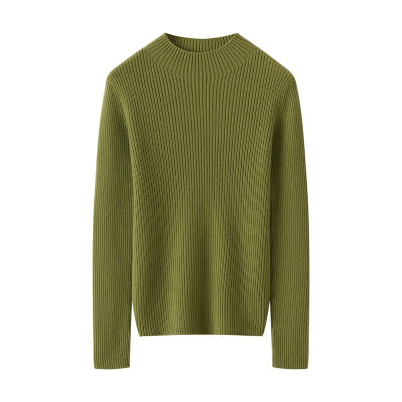 Women's Pure Cashmere Half-High Neck Sweater for Autumn/Winter