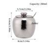 Silver Seasoning Jar,Pure Titanium With Lid and Spoon Spice Container Salt Organizer,Coffee Beans Storage Jar,Kitchen Tools