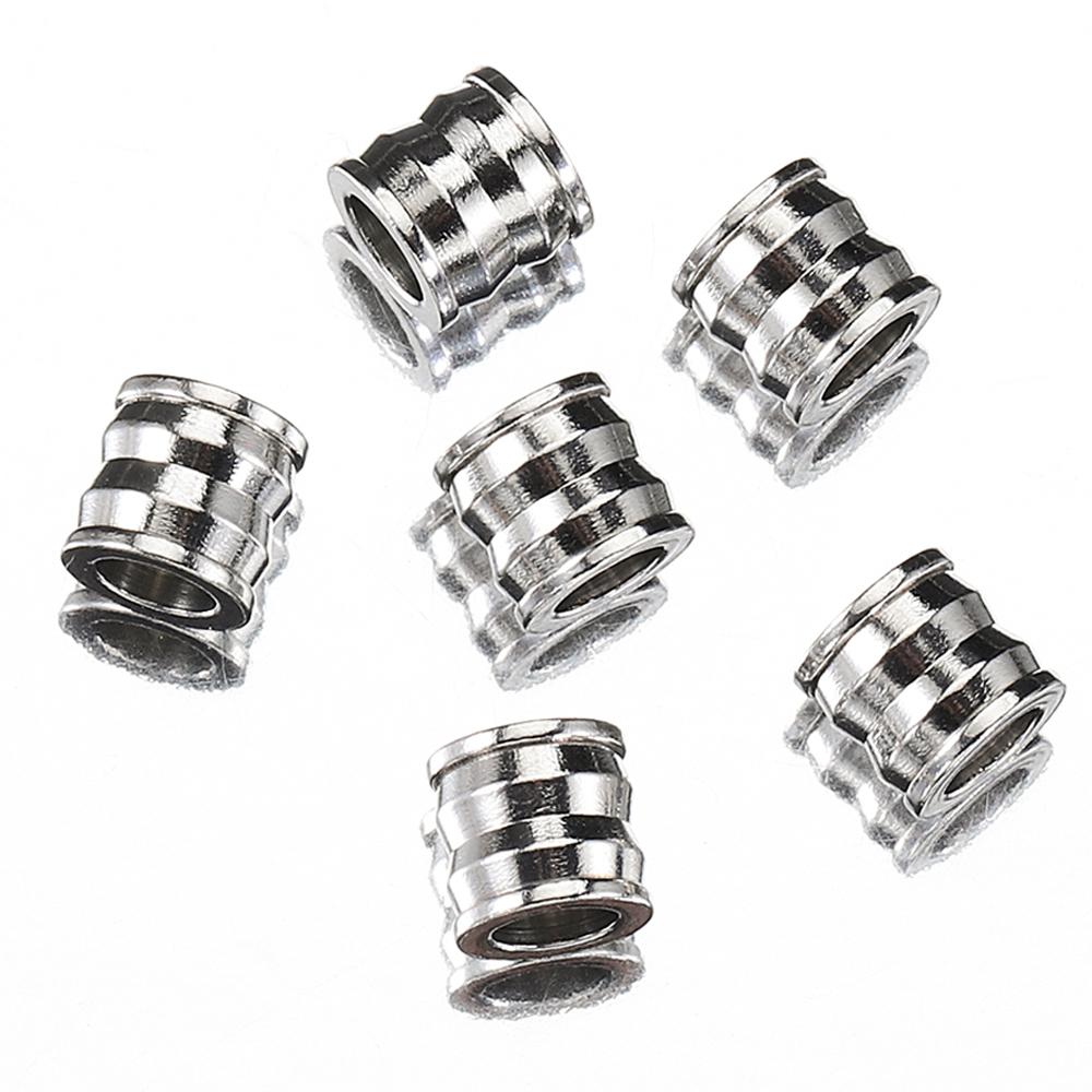 

20pcs Stainless Steel Spacer Loose Bead Big Hole Beads 8mm Bamboo Shape Charm Pendants for Bracelet Necklace DIY Jewelry Making