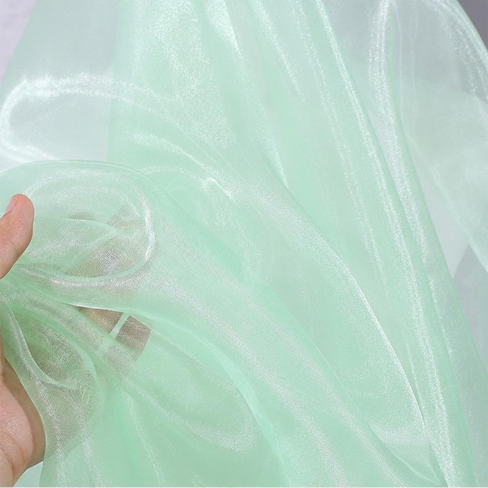 100X150cm Organza Mesh Fabric Colorful Lightweight Sheer Organza Fabric Glossy Smooth Tulle Gauze Fabric
