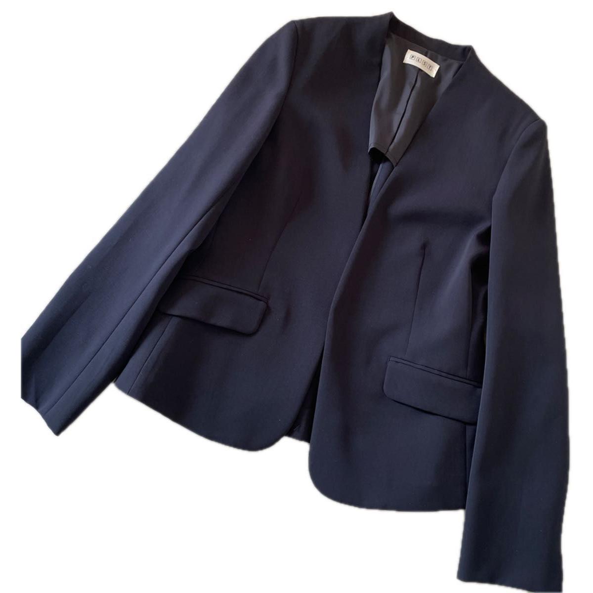 PLST Collarless Jacket M Size Navy