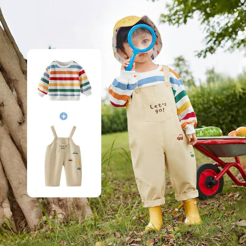 

JELLYBABY Kids Stripe Suspender Two-Piece Set XXL