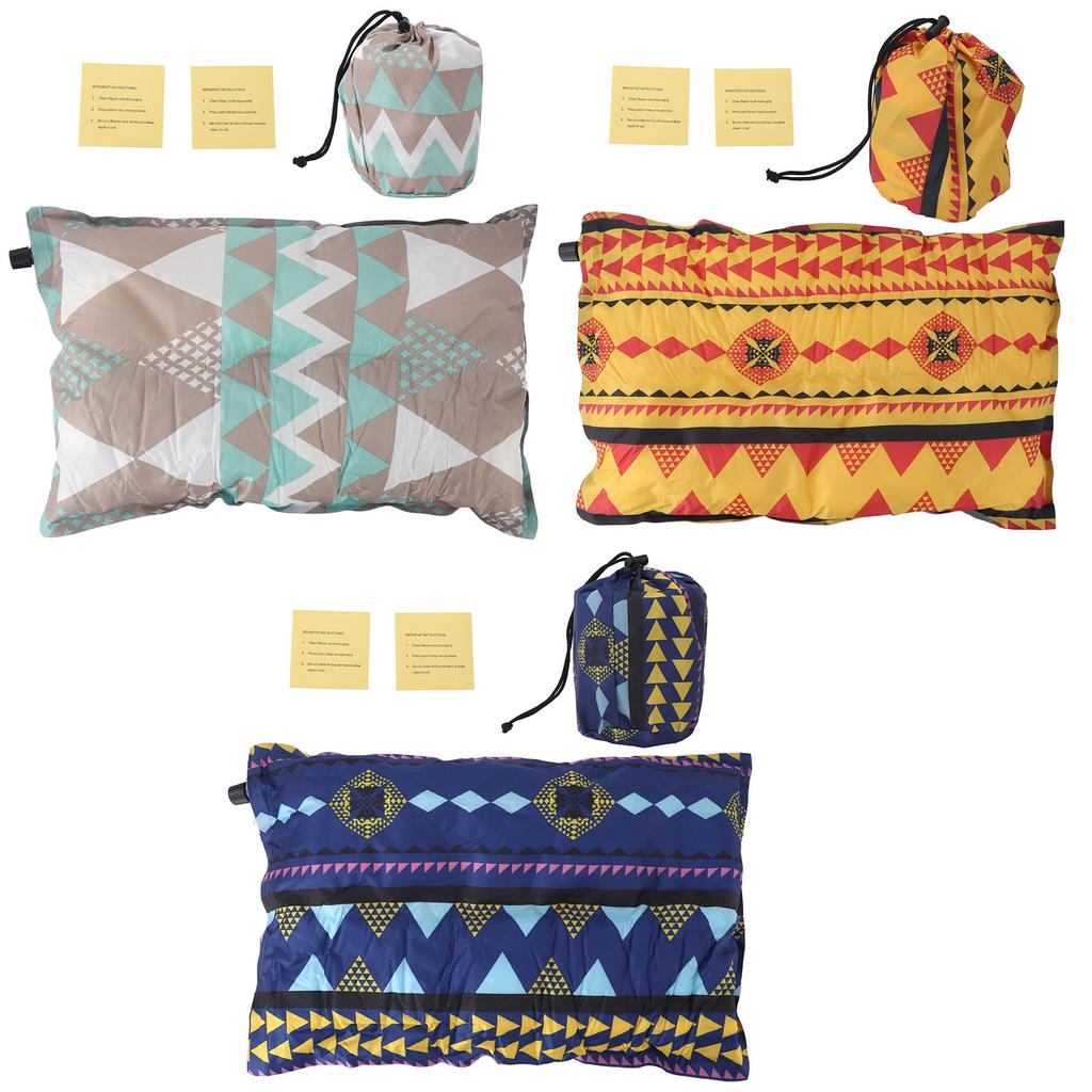 Inflatable Camping Pillow PVC Compressible Lightweight Colorful Automatic Inflatable Pillow for Trav