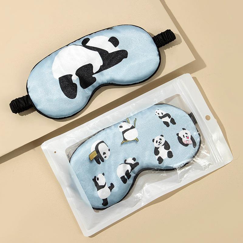 Imitated Silk Eye Patch Shading Sleep Panda Eye Mask Eyepatch Travel Relax Cover Eyeshade Health Sleeping Shield Eye Care Tools