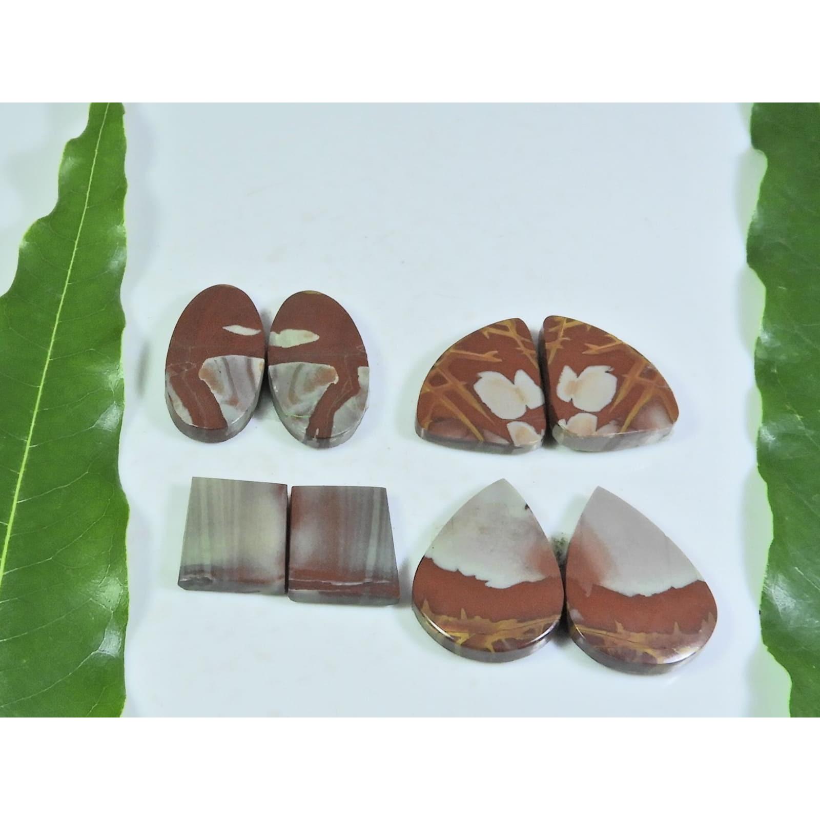 

14-24 MM Natural Noreena Jasper Matched Pair Mix Loose Gemstone 4 Pair Lot A-155