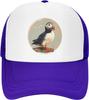 Puffin Bird Graphic Print Polyester Trucker Hat Adjustable Summer Casual Baseball Cap for Unisex
