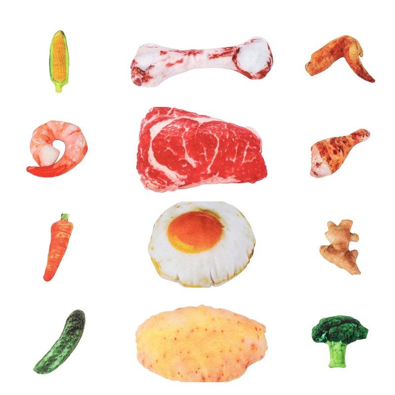 Juguete masticable duradero de lona para perros con diseño de verduras para horas de diversión