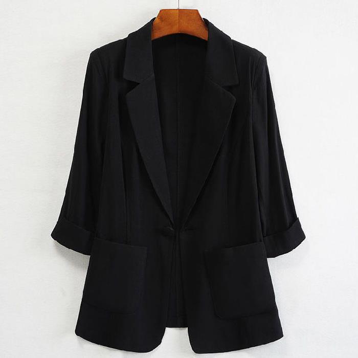 Completo Leggero in Cotone e Lino da Donna per Primavera ed Estate, Moda Casual Stile Britannico, Mini Completo in Cotone e Lino, Blazer Taglie Forti